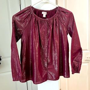 Girls long sleeve button up blouse. Size M7/8
